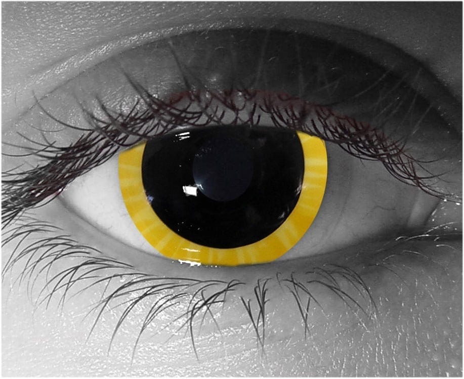 Halo Gold Contact Lenses Pair Hand Painted FX Lenses Exotic Lenses